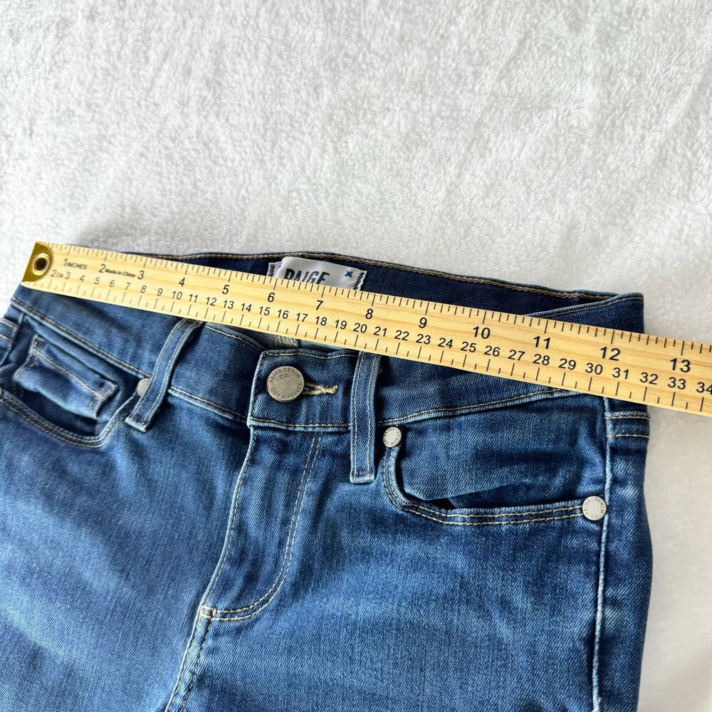PAIGE Verdugo Ankle Jeans Womens 26 Blue Skinny Stretch Raw Hem Denim - Picture 5 of 13